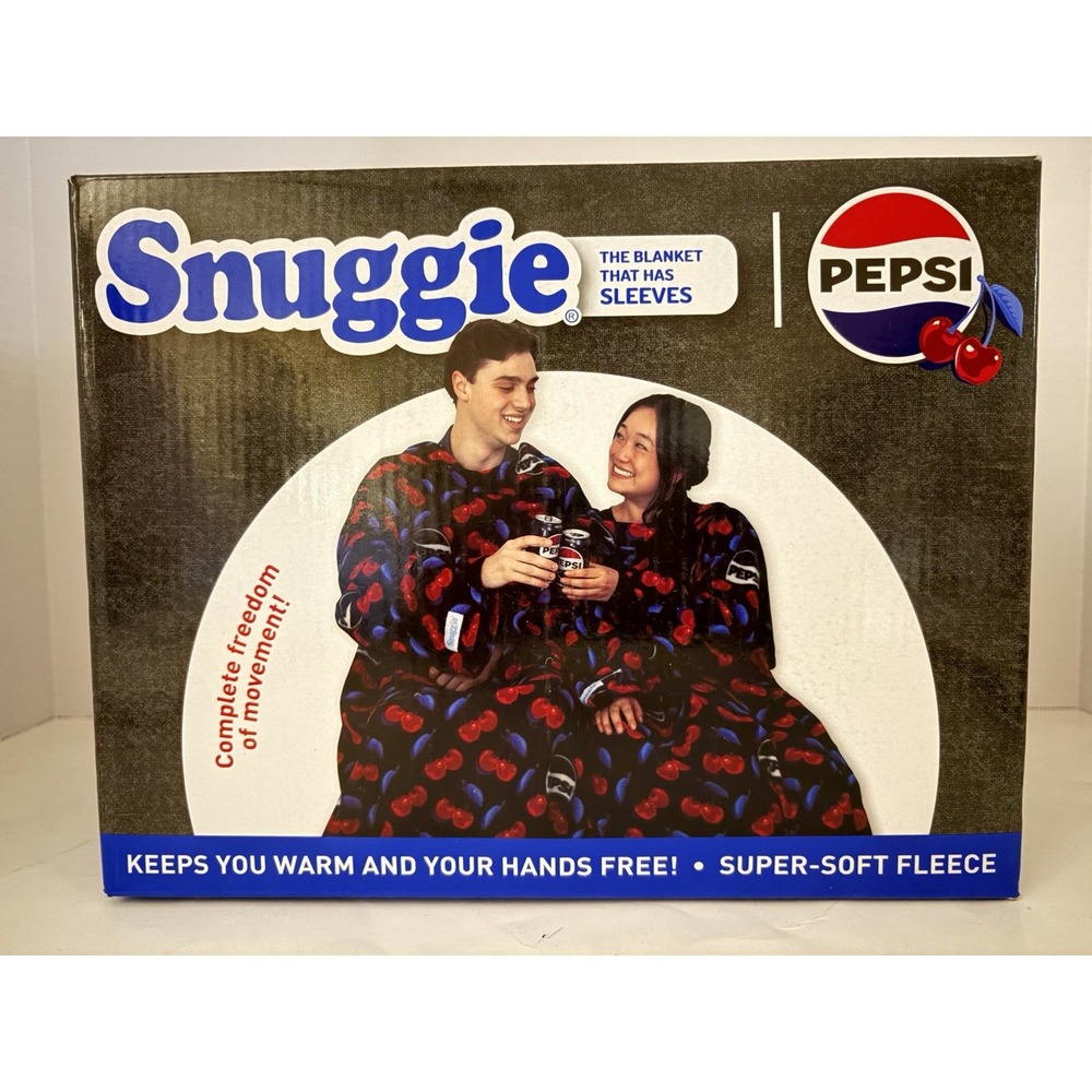 NEW Snuggie Pepsi Wild Cherry 71 x 54" Super Soft Fleece Blanket With Sleeves